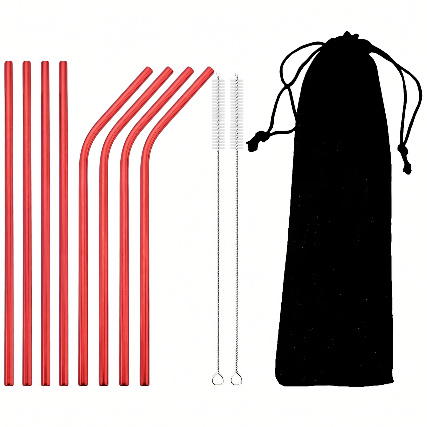 Toastifi Stainless Steel Straws (8 Pcs + 2 Stir Sticks)