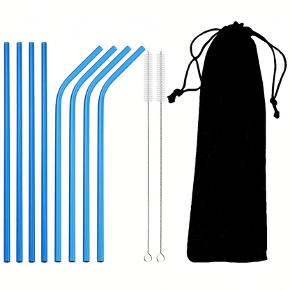 Toastifi Reusable Stainless Steel Straws (8 Pcs + 2 Stir Sticks)