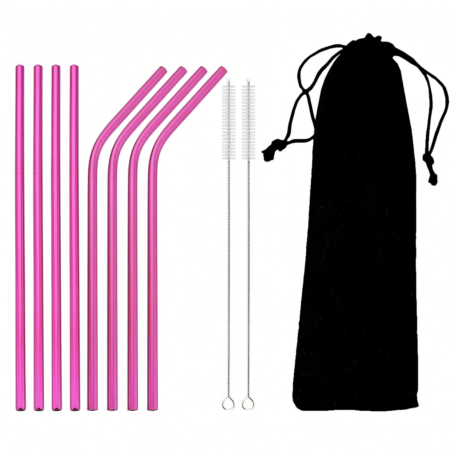 Toastifi Reusable Stainless Steel Straws (8 Pcs + 2 Stir Sticks)