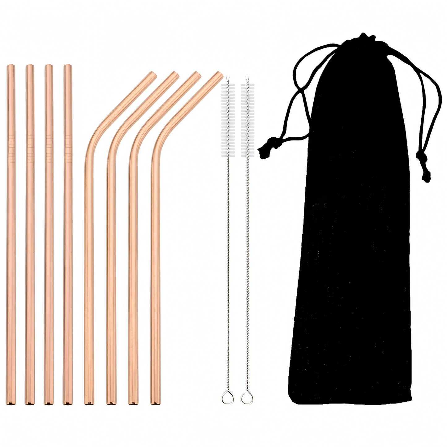 Toastifi Reusable Stainless Steel Straws (8 Pcs + 2 Stir Sticks)